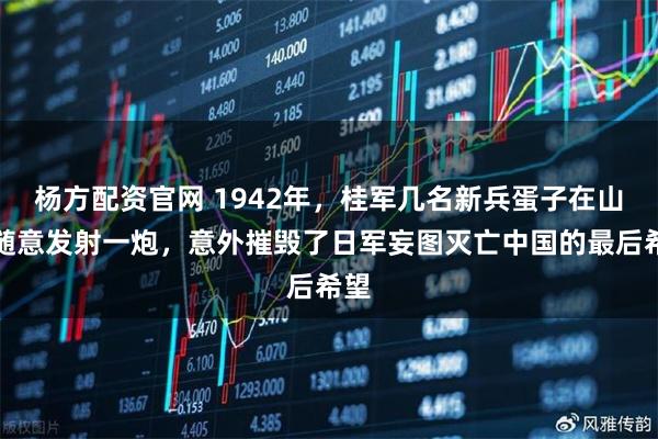 杨方配资官网 1942年，桂军几名新兵蛋子在山沟随意发射一炮，意外摧毁了日军妄图灭亡中国的最后希望